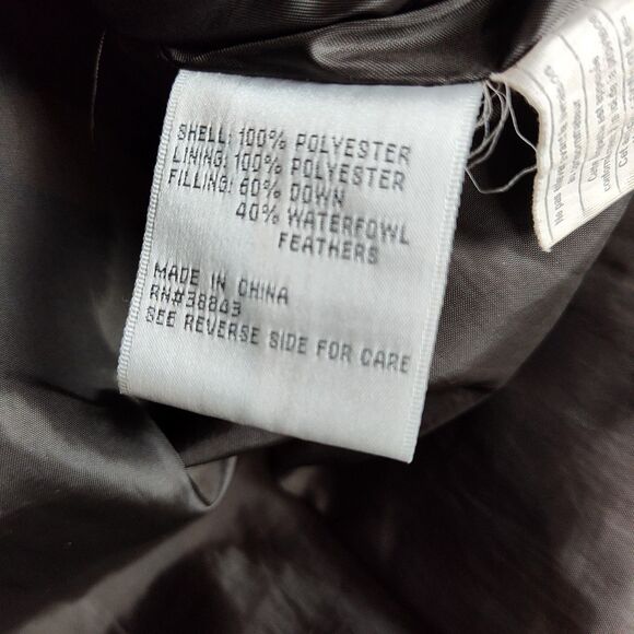 Larry Levine Down Puffer Coat Women's M Brown Full-Zip Buttons Zipped Pockets - Picture 8 of 9